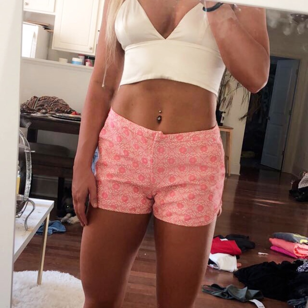 Pink patterned shorts